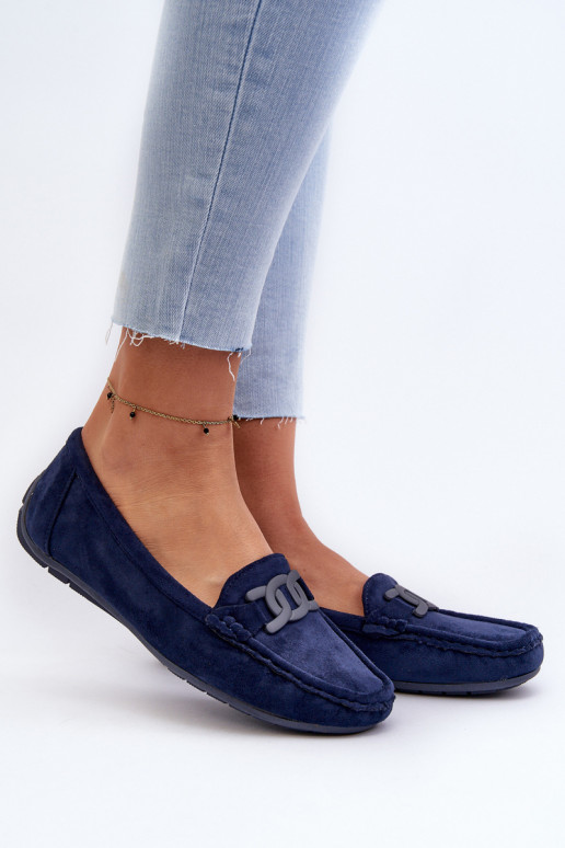 Mocassini in camoscio Rabell blu scuro