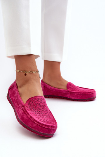 Mocassini in camoscio rosa S.Barski LR755