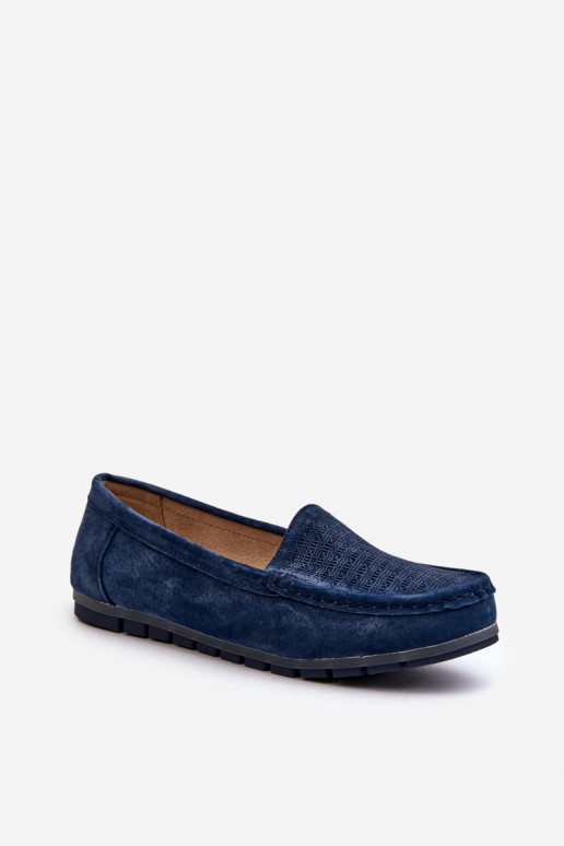 Mocassini in camoscio colore blu scuro S.Barski LR755
