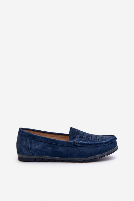 Mocassini in camoscio colore blu scuro S.Barski LR755