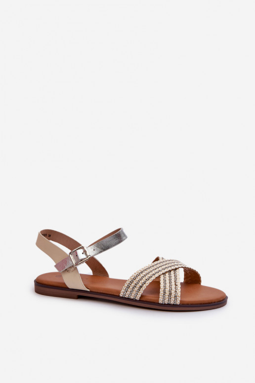 Sandali bassi da donna S.Barski MY923 colore beige