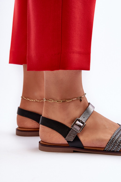 Sandali bassi da donna S.Barski MY923 colore nero