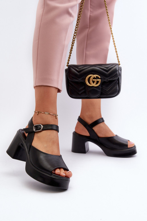 Sandali con tacco da donna Vinceza 66627 nero Sandali con tacco da donna Vinceza 66627 nero