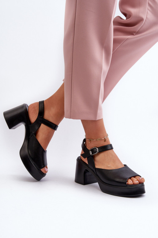 Sandali con tacco da donna Vinceza 66627 nero Sandali con tacco da donna Vinceza 66627 nero