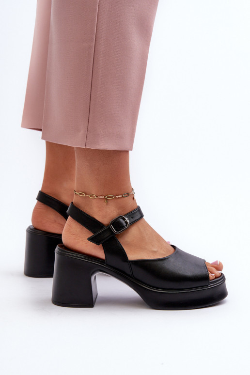 Sandali con tacco da donna Vinceza 66627 nero Sandali con tacco da donna Vinceza 66627 nero