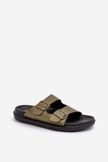 Ciabatte leggere da uomo con fibbie Big Star NN174592 colore kaki