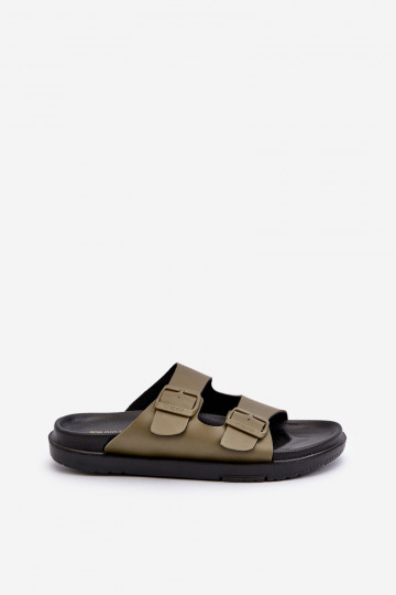 Ciabatte leggere da uomo con fibbie Big Star NN174592 colore kaki 2