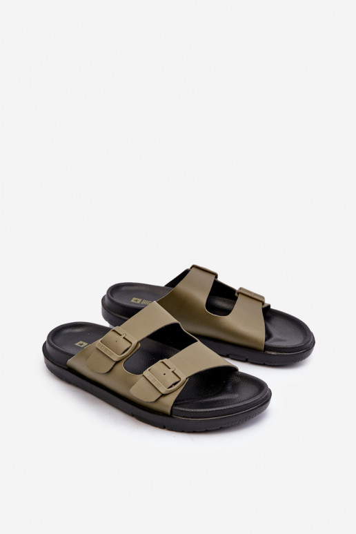 Ciabatte leggere da uomo con fibbie Big Star NN174592 colore kaki Ciabatte leggere da uomo con fibbie Big Star NN174592 colore kaki