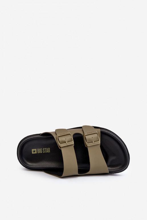 Ciabatte leggere da uomo con fibbie Big Star NN174592 colore kaki Ciabatte leggere da uomo con fibbie Big Star NN174592 colore kaki