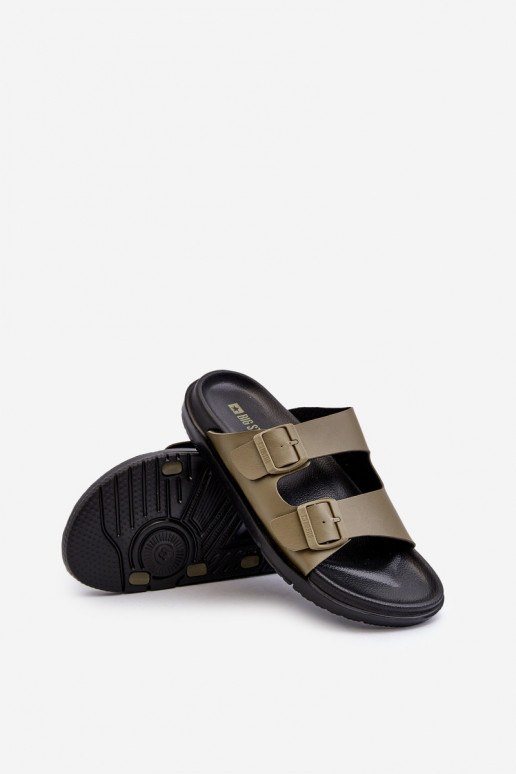 Ciabatte leggere da uomo con fibbie Big Star NN174592 colore kaki