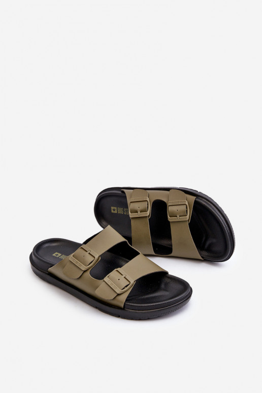Ciabatte leggere da uomo con fibbie Big Star NN174592 colore kaki