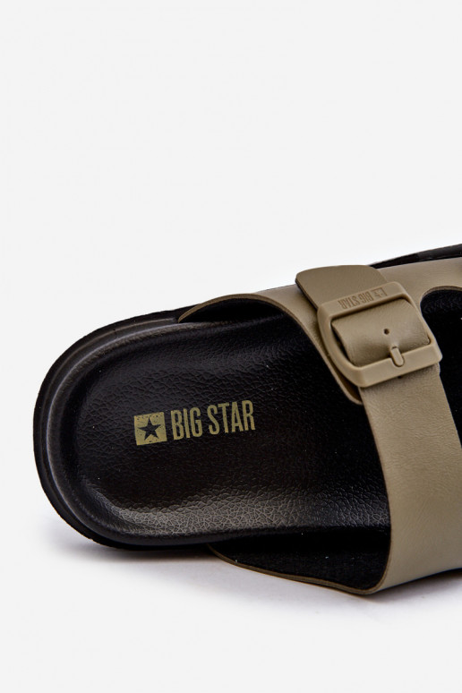 Ciabatte leggere da uomo con fibbie Big Star NN174592 colore kaki