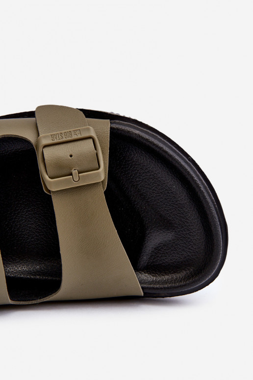 Ciabatte leggere da uomo con fibbie Big Star NN174592 colore kaki Ciabatte leggere da uomo con fibbie Big Star NN174592 colore kaki