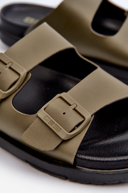 Ciabatte leggere da uomo con fibbie Big Star NN174592 colore kaki Ciabatte leggere da uomo con fibbie Big Star NN174592 colore kaki