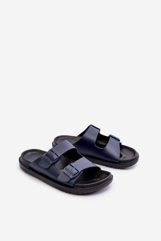 Ciabatte leggere da uomo con fibbie Big Star NN174593 blu scuro