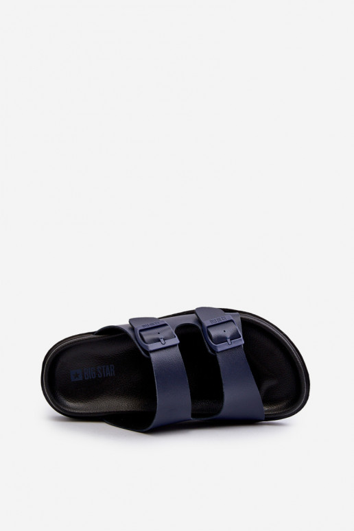 Ciabatte leggere da uomo con fibbie Big Star NN174593 blu scuro