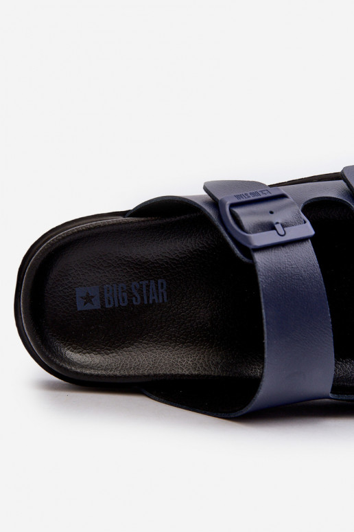 Ciabatte leggere da uomo con fibbie Big Star NN174593 blu scuro
