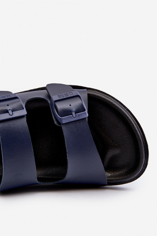 Ciabatte leggere da uomo con fibbie Big Star NN174593 blu scuro Ciabatte leggere da uomo con fibbie Big Star NN174593 blu scuro