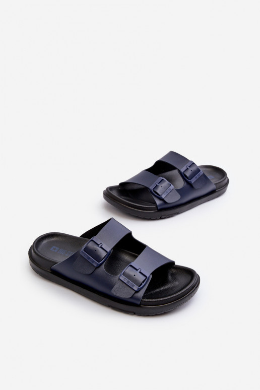 Ciabatte leggere da uomo con fibbie Big Star NN174593 blu scuro