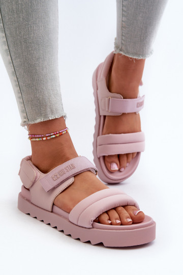 Sandali da donna con plateau Big Star NN274753 colore rosa 2