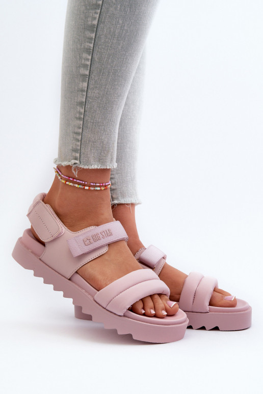Sandali da donna con plateau Big Star NN274753 colore rosa