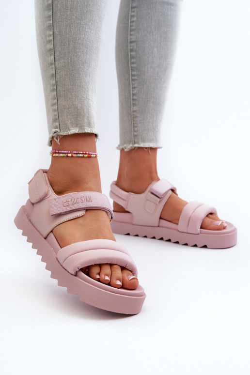 Sandali da donna con plateau Big Star NN274753 colore rosa