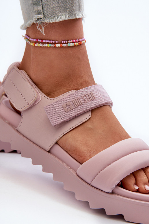 Sandali da donna con plateau Big Star NN274753 colore rosa