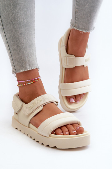 Sandali con plateau da donna Big Star NN274751 beige