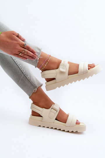 Sandali con plateau da donna Big Star NN274751 beige 2