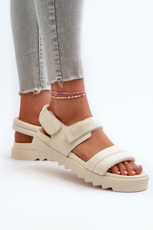 Sandali con plateau da donna Big Star NN274751 beige