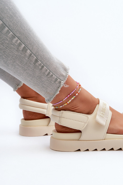 Sandali con plateau da donna Big Star NN274751 beige