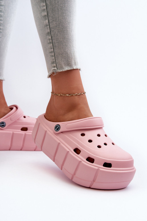 Ciabatte leggere Ciabatte da donna con plateau in colore rosa Itubia