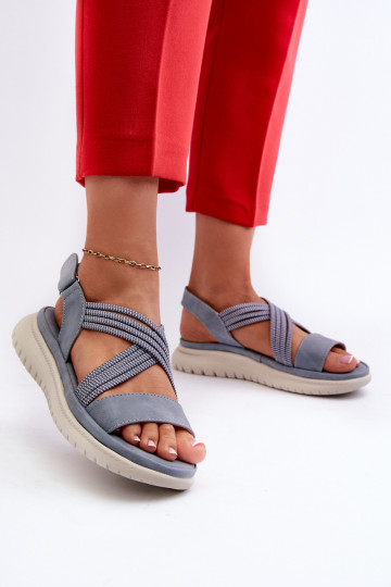 Comodi sandali con chiusure adesive nel colore blu Ceclea