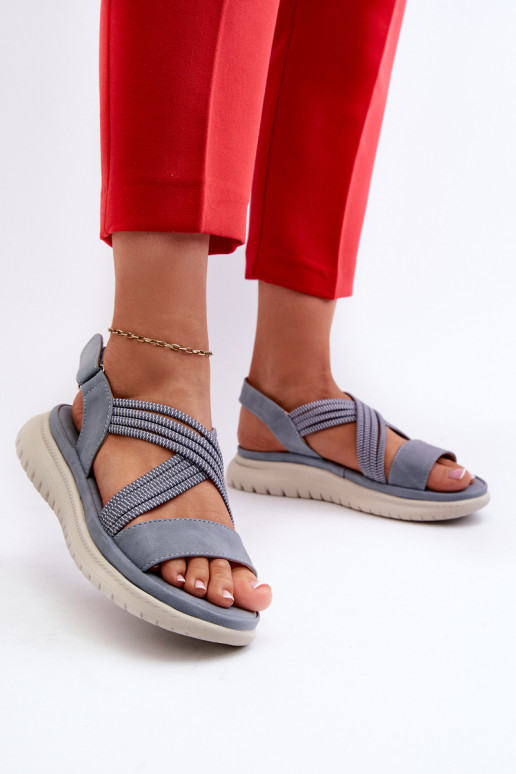 Comodi sandali con chiusure adesive nel colore blu Ceclea