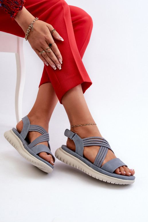 Comodi sandali con chiusure adesive nel colore blu Ceclea