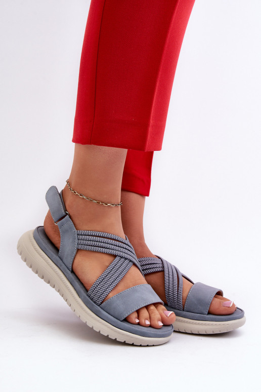 Comodi sandali con chiusure adesive nel colore blu Ceclea