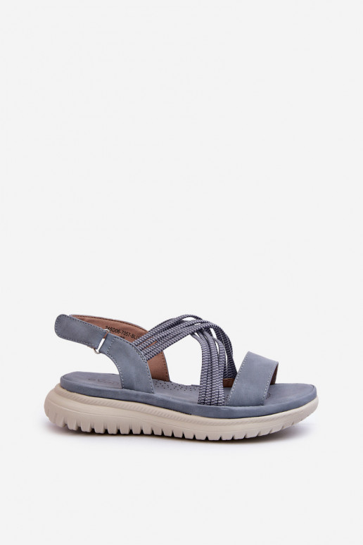 Comodi sandali con chiusure adesive nel colore blu Ceclea