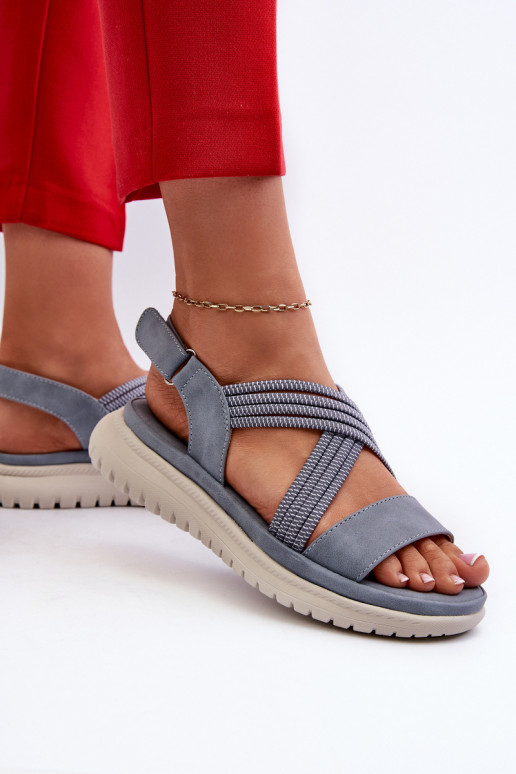 Comodi sandali con chiusure adesive nel colore blu Ceclea