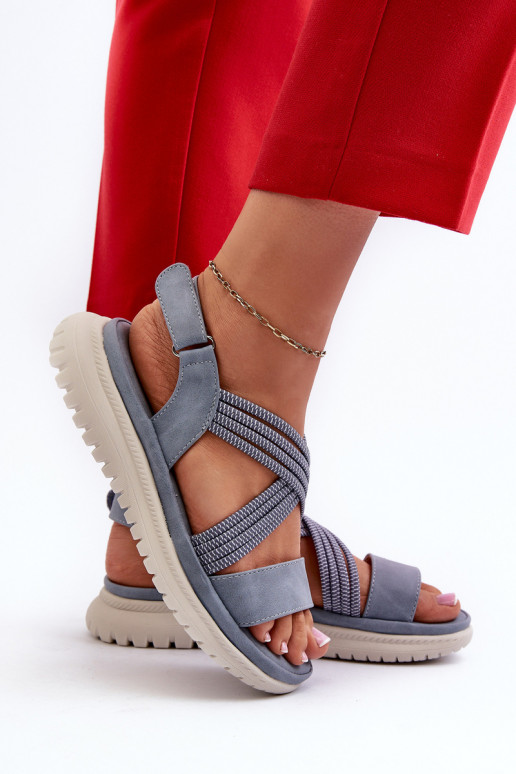 Comodi sandali con chiusure adesive nel colore blu Ceclea