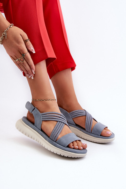 Comodi sandali con chiusure adesive nel colore blu Ceclea