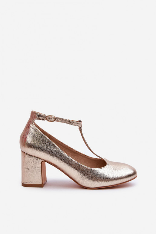 Scarpe realizzate in ecopelle con tacco Raniyah color oro
