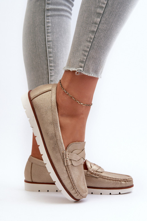 mocassini da donna realizzati in ecopelle Nestalia colore dorato mocassini da donna realizzati in ecopelle Nestalia colore dorato