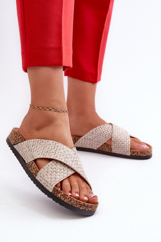 Infradito da donna con plateau beige Tesolen