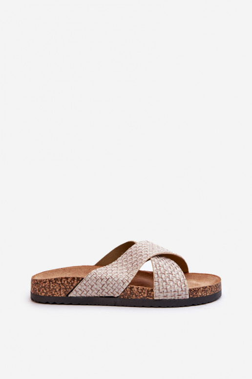 Infradito da donna con plateau beige Tesolen
