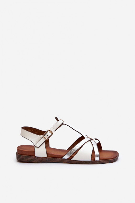 Sandali bassi da donna realizzati in eco pelle Sergio Leone SK071H colore bianco