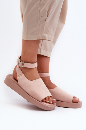 Comodi sandali da donna con plateau in colore rosa Rubie