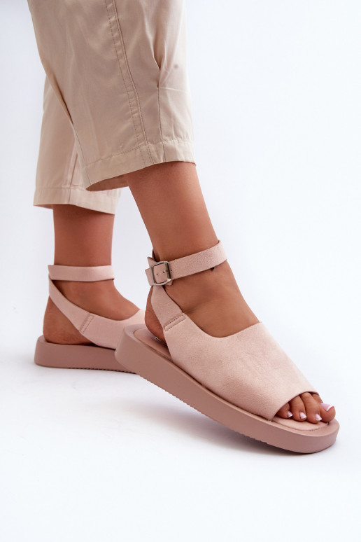 Comodi sandali da donna con plateau in colore rosa Rubie