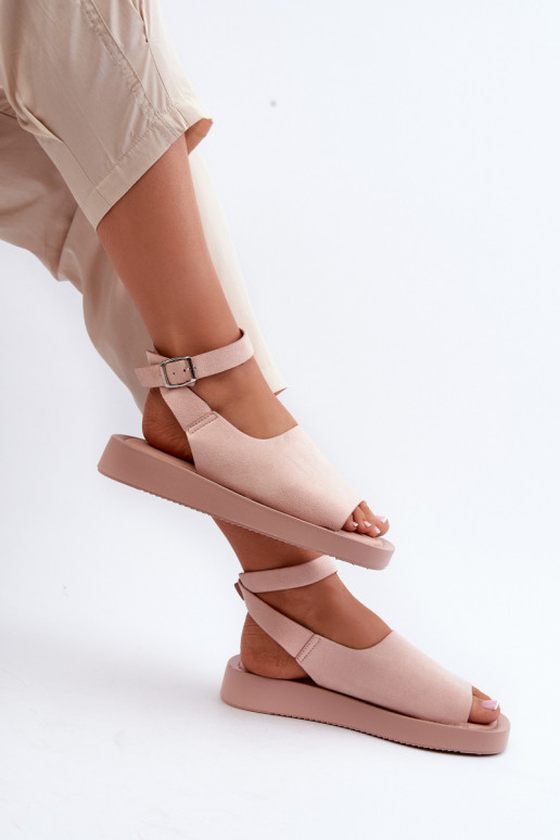 Comodi sandali da donna con plateau in colore rosa Rubie