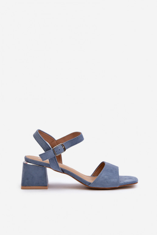 Sandali da donna in camoscio organico, colore blu leisha Sandali da donna in camoscio organico, colore blu leisha
