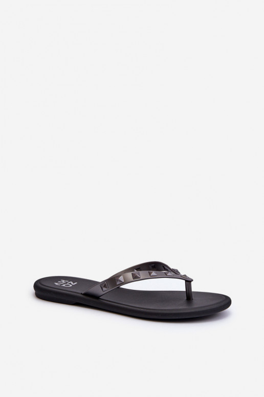Pantofole Elastyczne con suola piatta JJ285297 grigio-nero